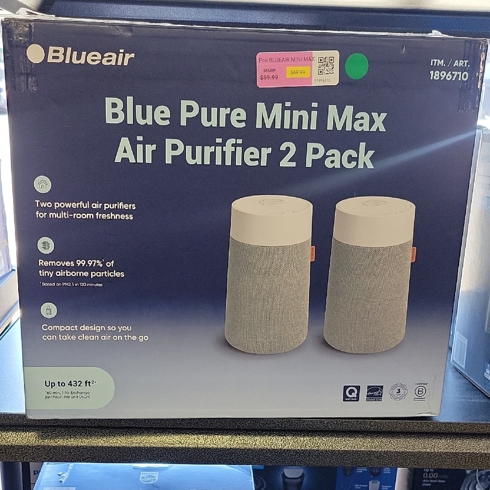 Blue Pure Mini Max Air Purifier 2-Pack - Gray